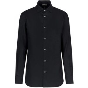 Emporio Armani, Heren, Overhemden, Zwart, Maat: M