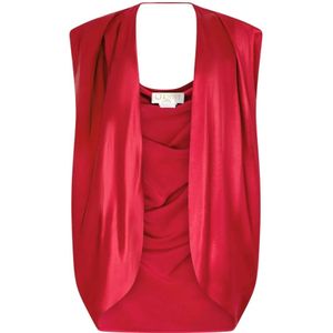 Genny, Dames, Tops, Rood, Maat: XS Satijn,