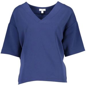 Gant - VNeck Short Sleeve - Blouse - Blauw