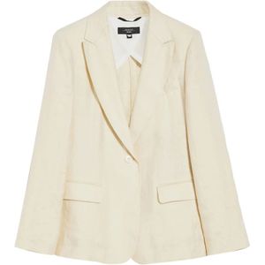 Weekend Max Mara, Dames, Jassen, Beige, Maat: L Linnen,