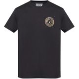 Versace Jeans Couture - T-shirt - Zwart - Katoen - Bedrukt Logo