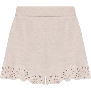 Cult Gaia, Dames, Korte broeken, Beige, Maat: L Leer,