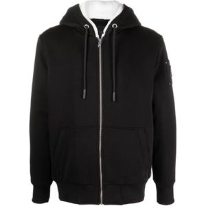 Moose Knuckles, Heren, Sweatshirts & Hoodies, Zwart, Maat: L Katoen,