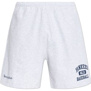 Sporty & Rich, unisex, Korte broeken, Grijs, Maat: XS Katoen,