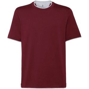Brunello Cucinelli, Heren, Tops, Rood, Maat: S Katoen,