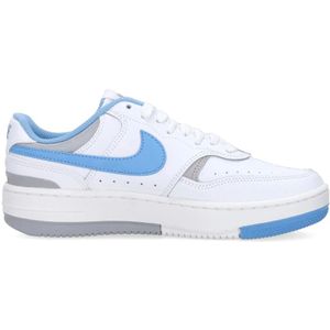 Nike Wit Blauw Lage Schoen met Geborduurd Logo , White , Dames , Maat: 37 1/2 EU