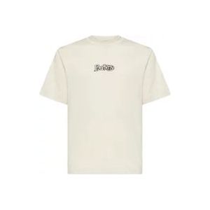 Burberry Katoenen T-shirt met Logo Print , White , Heren , Maat: S