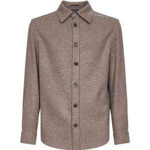 Zegna, Heren, Overhemden, Bruin, Maat: L Zijde,