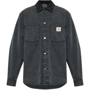 Carhartt Wip, Heren, Overhemden, Zwart, Maat: M Denim,