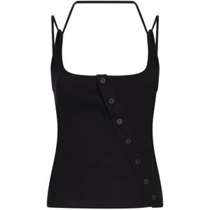 The Attico, Dames, Tops, Zwart, Maat: 3XS Jersey,