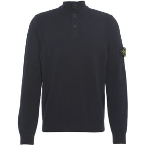 Stone Island, Heren, Truien, Blauw, Maat: M Wol,