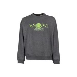 Versace Grijze Sweatshirt - Regular Fit - Alle Temperaturen - 100% Katoen , Gray , Heren , Maat: S