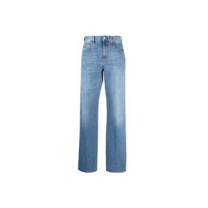 Gucci Blauwe Horsebit Straight-Leg Jeans , Blue , Dames , Maat: W27