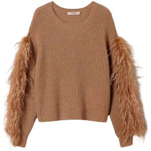 Twinset, Dames, Truien, Bruin, Maat: S Wol,