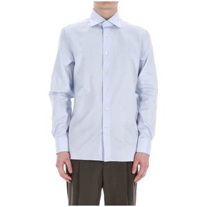 Zegna, Heren, Overhemden, Blauw, Maat: XL Katoen,