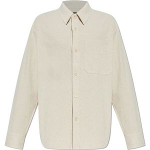 A.p.c., Heren, Overhemden, Beige, Maat: L Leer,