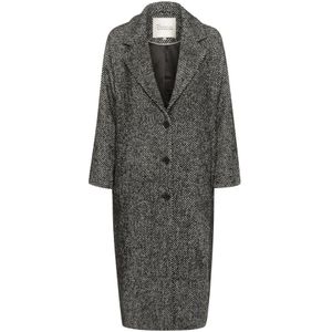 My Essential Wardrobe - Tussenmantel 'MaggieMW' - Zwart - Klassieke Mantel - Oversized