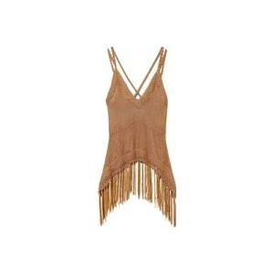 Top Rekeningen en Franjes Twinset - S , Brown , Dames , Maat: S