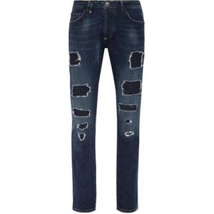 Philipp Plein, Heren, Jeans, Blauw, Maat: W33 Denim,