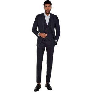 Hugo Boss - Single Breasted Suit - Pak - Blauw - 51% Wol, 44% Polyester, 5% Elastaan