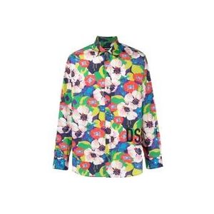 Dsquared2 Bloemenprint Shirt met Logo Print , Multicolor , Heren , Maat: L