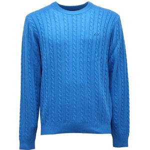 Sun68, Heren, Truien, Blauw, Maat: S Wol,