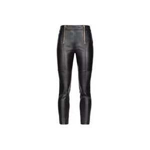 Pinko Leather Broeken , Black , Dames , Maat: 2XS