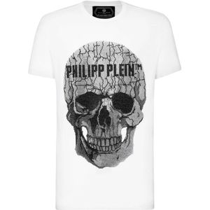 Philipp Plein, Heren, Tops, Wit, Maat: S Katoen,