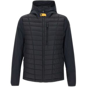 Parajumpers Zwarte Donsjas Capuchon Rits Zakken , Black , Heren , Maat: L