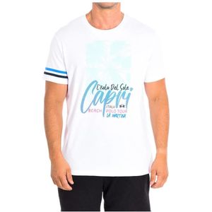 La Martina - T-shirt - Wit - 100% Katoen - Korte Mouwen