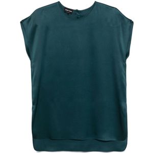 Giorgio Armani, Dames, Tops, Groen, Maat: 2XS Zijde,