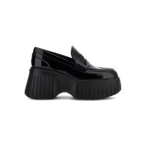 Hogan Moderne en vrouwelijke H-Stripes platte schoenen , Black , Dames , Maat: 38 1/2 EU