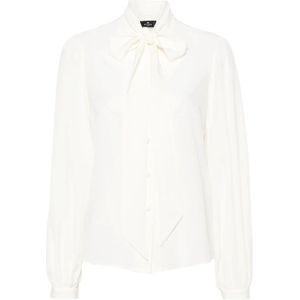 Etro, Dames, Blouses & Shirts, Wit, Maat: S Zijde,
