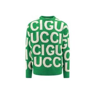 Gucci Logo Wollen Trui , Green , Heren , Maat: S