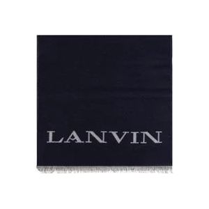 Lanvin Sjaal met logo , Blue , Dames , Maat: ONE Size