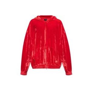 Balenciaga Velours hoodie , Red , Heren , Maat: S