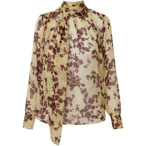 Elisabetta Franchi, Dames, Blouses & Shirts, Veelkleurig, Maat: XS Zijde,