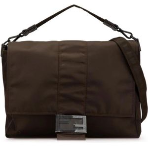 Fendi Vintage, Dames, Pre-owned, Bruin, Maat: ONE Size Tweed,