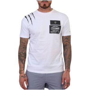 Philipp Plein, Heren, Tops, Wit, Maat: L Katoen,