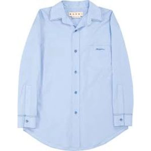 Marni, Dames, Blouses & Shirts, Blauw, Maat: S Katoen,