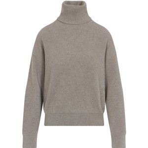 Brunello Cucinelli, Dames, Truien, Grijs, Maat: S Wol,