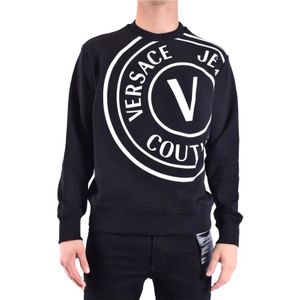 Versace Jeans Couture, Heren, Sweatshirts & Hoodies, Zwart, Maat: 2XL Katoen,