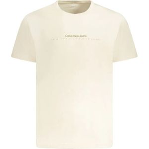 Calvin Klein, Heren, Tops, Beige, Maat: XL Katoen,