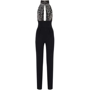 Elisabetta Franchi, Dames, Jumpsuits & Playsuits, Zwart, Maat: S Leer,