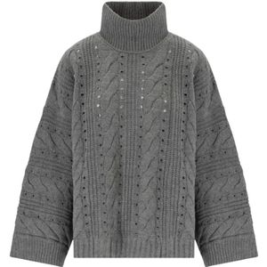 Twinset, Dames, Truien, Grijs, Maat: Xs/S Wol,