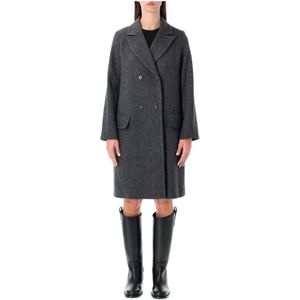 A.p.c., Dames, Mantels, Grijs, Maat: S Wol,