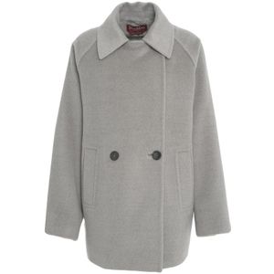 Max Mara, Dames, Mantels, Grijs, Maat: M Wol,