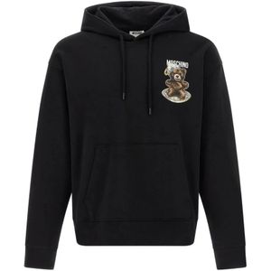 Moschino, Heren, Sweatshirts & Hoodies, Zwart, Maat: L Katoen,