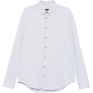 Giorgio Armani, Heren, Overhemden, Grijs, Maat: 2XL