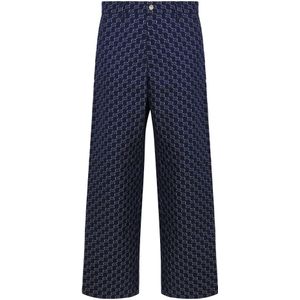 Gucci, Heren, Broeken, Blauw, Maat: L Katoen,